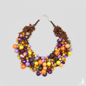 6953 Naszyjnik "Jesienny Ogród" – Ekspresja Barw Koralików w Odcieniach Ciepła i Radości