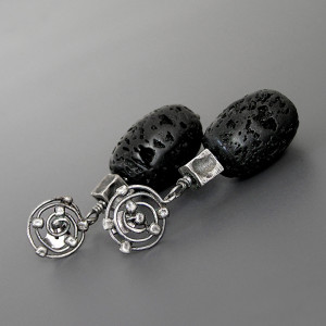 Kolczyki z lawą, srebro 925