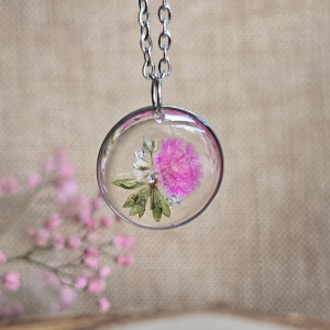 Wieczne kwiaty zawieszka z suszonymi kwiatami