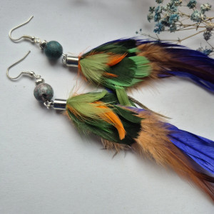 Kolczyki lekkie pióra Boho