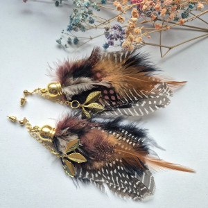 Kolczyki lekkie pióra Boho