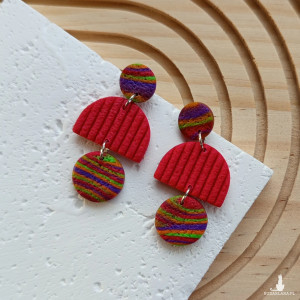 "Frida I"- kolczyki z gliny polimerowej.