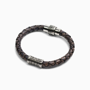 Bransoletka Męska ze Skóry Naturalnej DUSKBORN