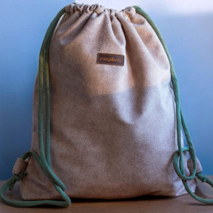 Beżowy welurowy workoplecak basic