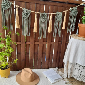 Boho Girlanda Makramowa - Szałwia z Wanilią