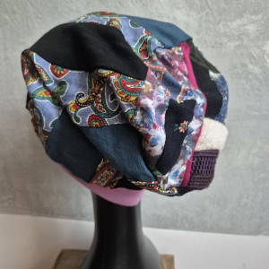 Czapka damska patchworkowa uniwersalna