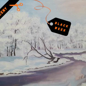 OBRAZ RĘCZNIE MALOWANY AKRYLOWY "WRZOSOWY SZRON" - 30x40cm