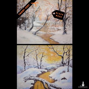 PROMOCJA BLACK WEEK - PEJZAŻE ZIMOWE - ZESTAW 2 OBRAZÓW Z SERII "ZIMA" - 24x30cm