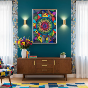 17. MANDALA WOJNA - rysunek, plakat.