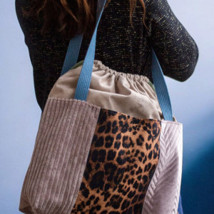 Duża torba z kominem panterka