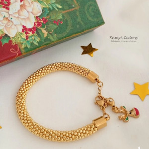 Bransoletka ze świąteczną przywieszką - reniferem - wykończenia ze stali szlachetnej