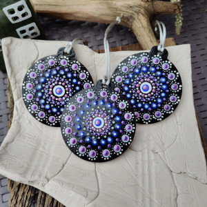 Komplet ręcznie malowanych bombek świątecznych - Mandala