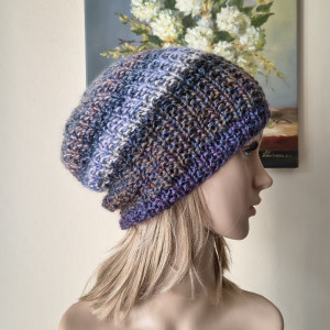 Noc polarna - miła, ciepła czapka z wełenką merino