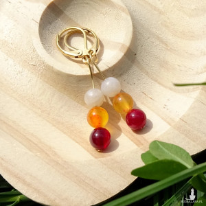 Kolczyki Agat Koral fossil Dodają energii