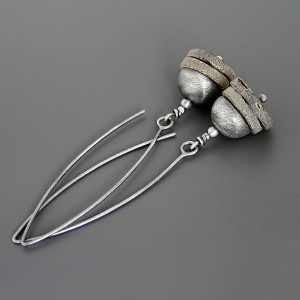 Surowe kolczyki, muszla, srebro 925