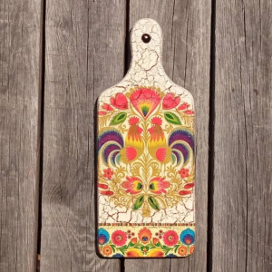 Dekoracja do kuchni w stylu shabby chic z folkowym motywem, Prezent w retro rustykalnym klimacie na święta dla kobiety