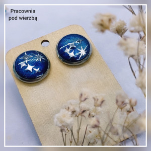 Kolczyki małe wkrętki stal szlachetna gwiazdki ręcznie malowane