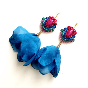 Sutaszowe kolczyki ASILA blue _ kolekcja 2025