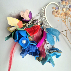 nausznica  pióra kwiaty szaleństwo Folk