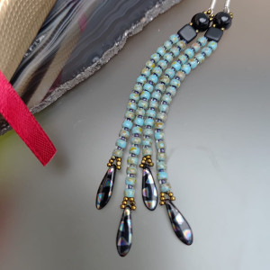 Kolczyki Turkusowo Czarne Długie 25.49