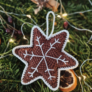 Świąteczna gwiazdka pierniczek - ozdoba choinkowa