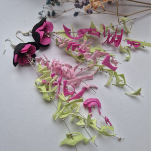 Kolczyki kwiaty boho energetyczne