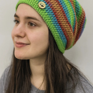 Kolorowa czapka całoroczna przejściowa cienka all season uniwersalna M/L