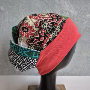 Czapka patchworkowa turbanowa kolorowa