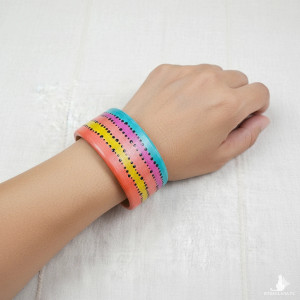 6661 Bransoletka Statement Ręcznie Malowana - Soczyste Kolory