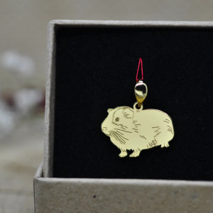 Świnka morska - wisiorek , srebro 925 pozłacane