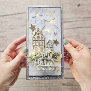 Świecąca kartka z domkiem