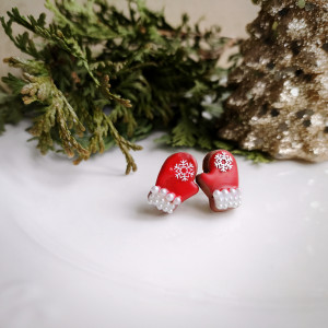 Kolczyki zimowe rękawiczki