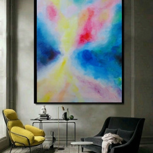 duży obraz olejny na płótnie abstrakcja dym