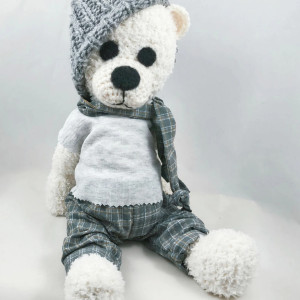 GRZEŚ - szydełkowy miś, personalizacja