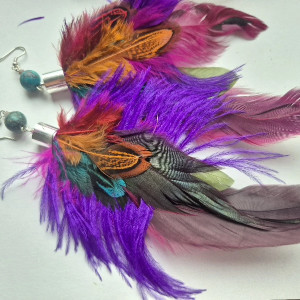 Kolczyki pióra boho energetyczne