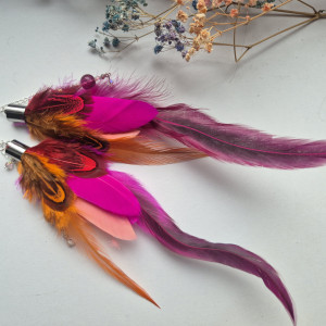 Kolczyki pióra boho energetyczne