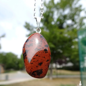 Wisiorek kamień naturalny Obsydian mahoniowy