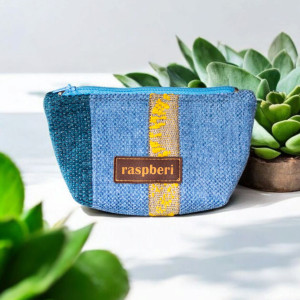 Niebieska patchworkowa kosmetyczka MINI