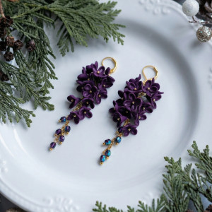 Kolczyki w kolorze oberżyny