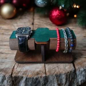 Drewniany stojak na zegarek , stojak na zegarek , organizer na biżuterię