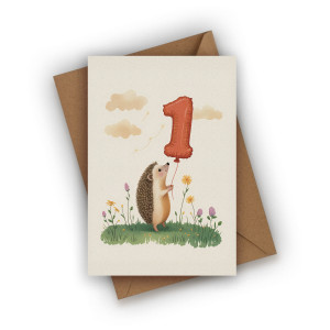 Kartka urodzinowa na Roczek Dziecka z Jeżem
