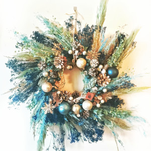 Piękny wieniec zimowy kraina lodu klimatyczny pięknie pachnący trwałość na lata naturalny