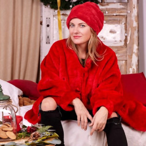 Futrzana  sztuczne futro czerwona