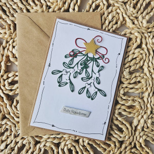 Kartka bożonarodzeniowa z jemiołą clean&simple