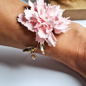 Bransoletka  kwiat goździka