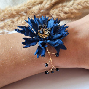 Bransoletka chabry bławatek niebieskie kwiaty