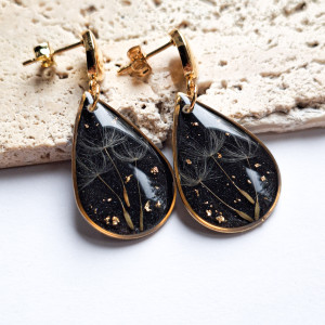 Kolczyki łezka z dmuchawcem