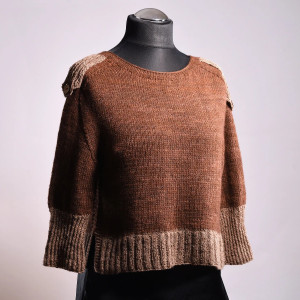 Oficer#damska bluzka# bluzka merino z pagonami#bluzka z rękawami 3/4# zrobiona ręcznie#zrobiona na drutach