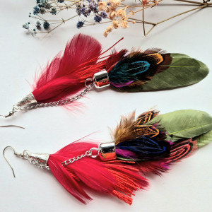 Kolczyki pióra boho energetyczne
