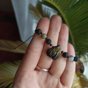 bransoletka pszczółki z agatem i lawą. idealna na prezent, magic, fantasy, goblincore, fairycore